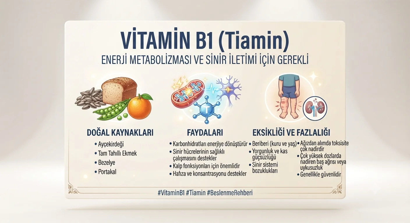B1 Vitamini (Tiamin) Eksikliğinde Ne Olur? Belirtileri ve Nedenleri