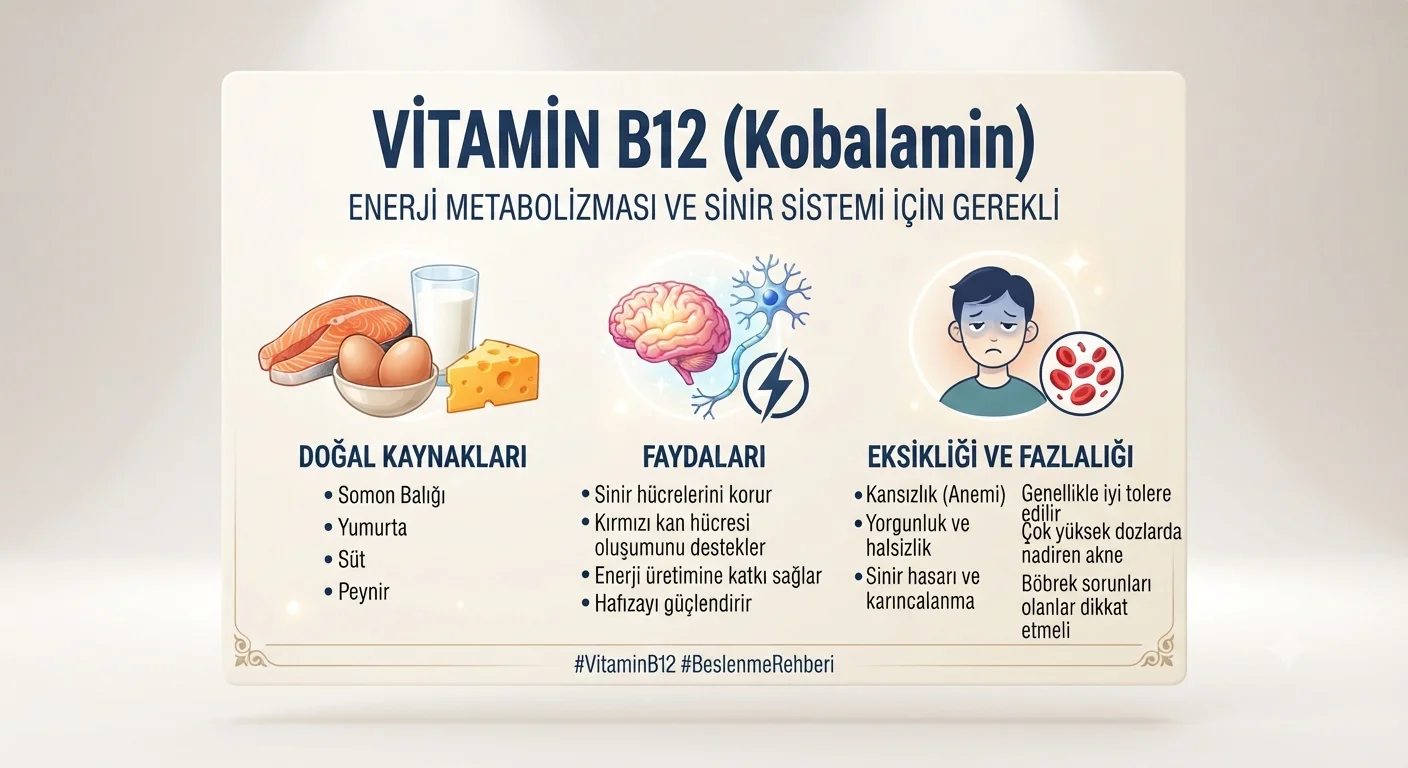 B12 Vitamini (Kobalamin) Faydaları ve Zararları
