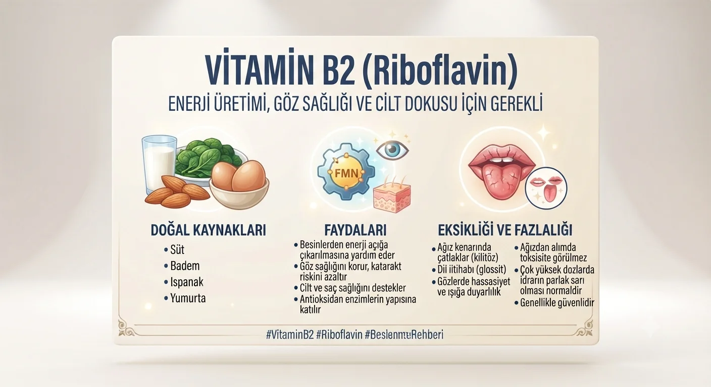 B2 Vitamini (Riboflavin) Faydaları ve Zararları